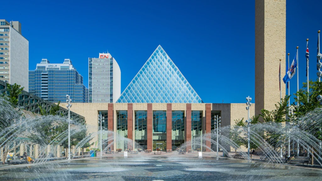 Edmonton City Hall with pyrmid skylight