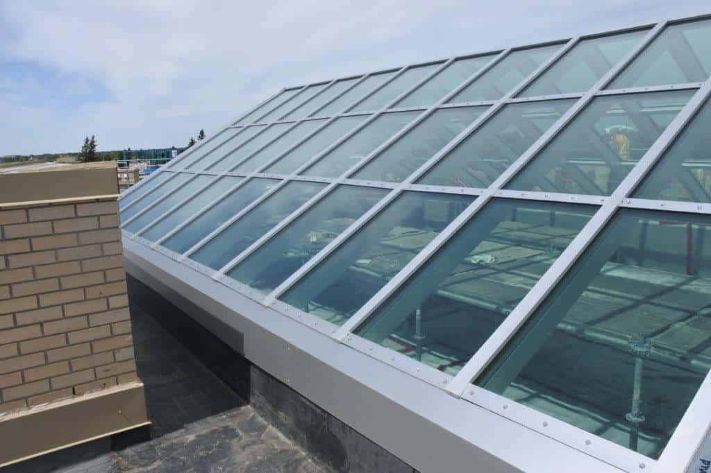 Santa Maria building with a pyramid style skylight on the roof