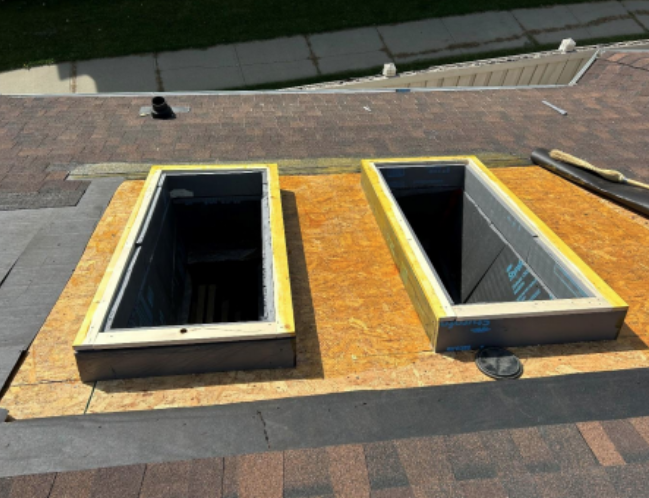 Step 4 of the skylight installation process