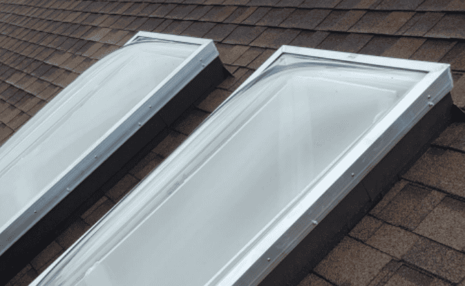 new skylights installed on the roof of a home