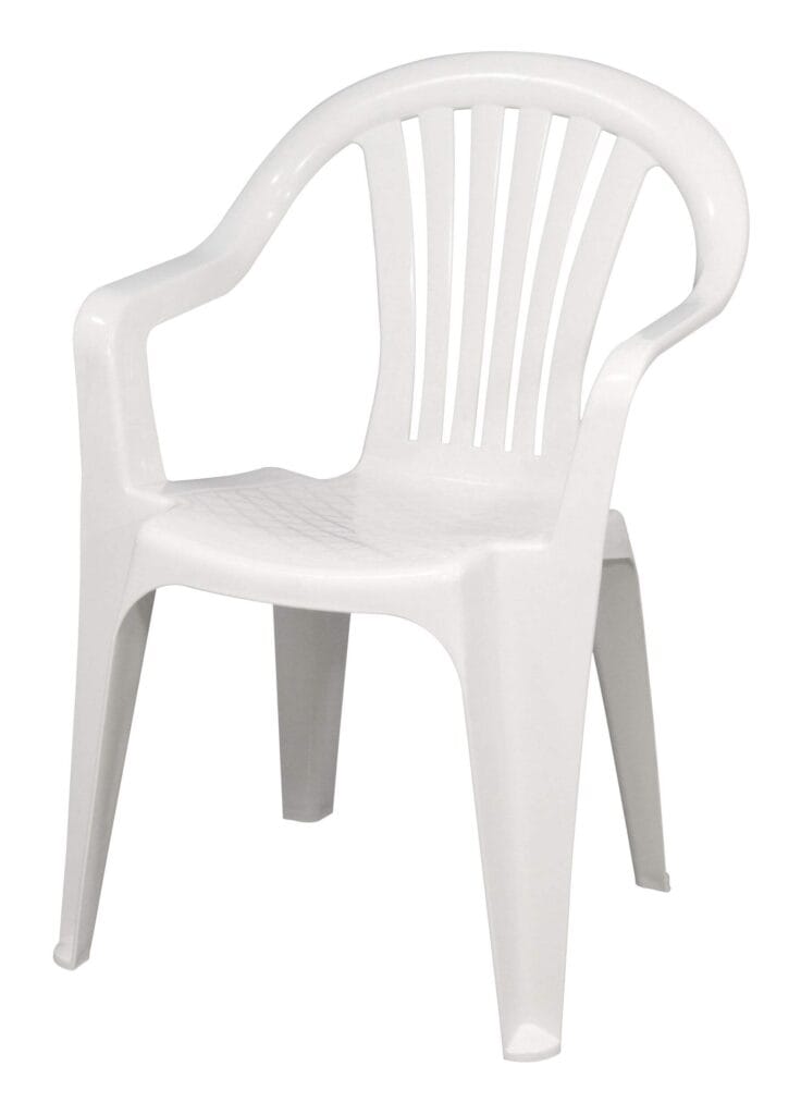 Classic white plastic chair for your backyard